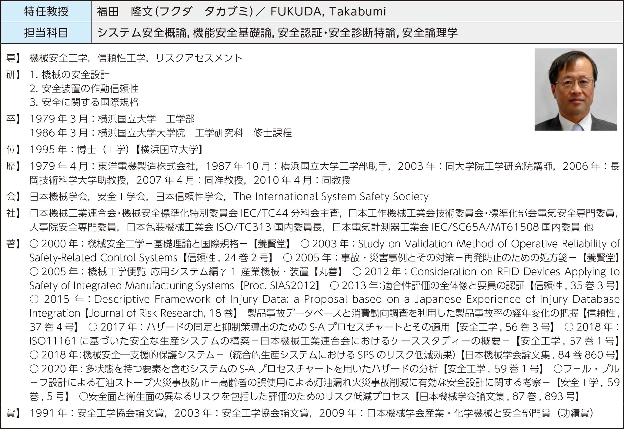 福田　隆文（フクダ　タカブミ）